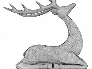 sitting deer statue 3D Model