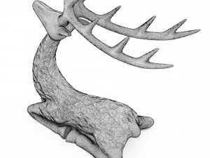 sitting deer statue 3D Model
