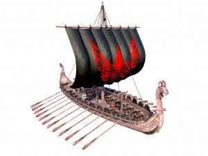 the long viking ship 3D Model