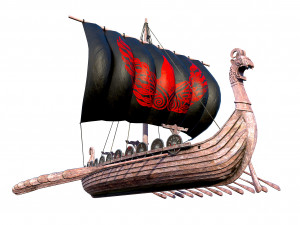 the long viking ship 3D Model