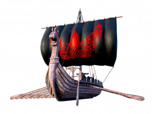 the long viking ship 3D Model