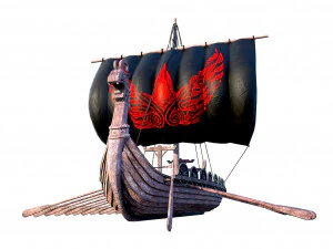 the long viking ship 3D Model