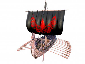 the long viking ship 3D Model