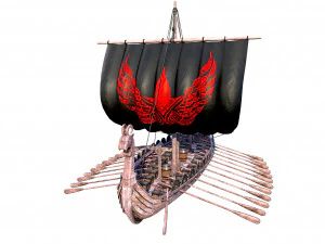 the long viking ship 3D Model