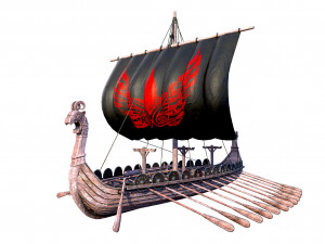 the long viking ship 3D Model