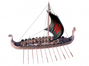 the long viking ship 3D Model