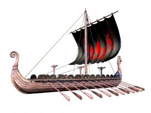 the long viking ship 3D Model