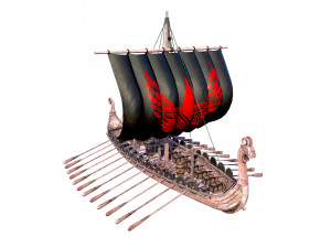 the long viking ship 3D Model