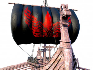 the long viking ship 3D Model