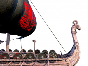 the long viking ship 3D Model