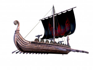 the long viking ship 3D Model