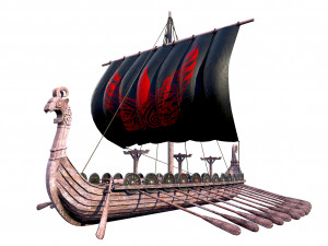 the long viking ship 3D Model