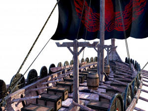 the long viking ship 3D Model