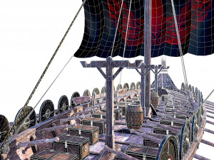 the long viking ship 3D Model