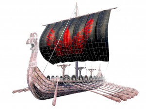 the long viking ship 3D Model