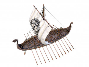 the long viking ship Modèle 3D