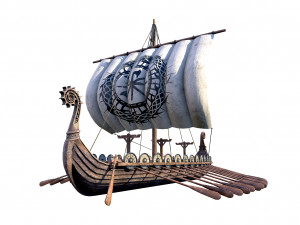 the long viking ship Modèle 3D