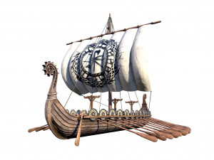 the long viking ship Modèle 3D