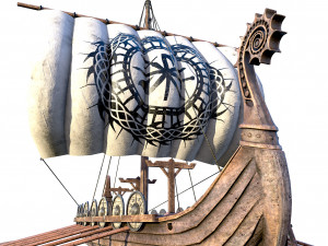 the long viking ship Modèle 3D