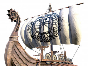 the long viking ship Modèle 3D