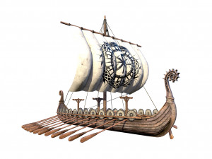 the long viking ship Modèle 3D