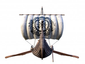 the long viking ship Modèle 3D