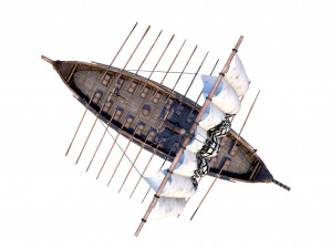 the long viking ship Modèle 3D