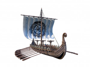 the long viking ship Modèle 3D