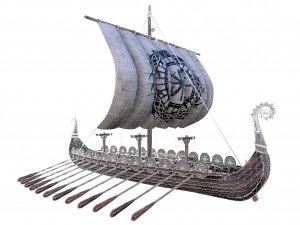 the long viking ship Modèle 3D