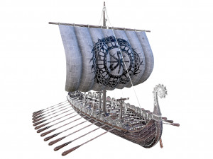 the long viking ship Modèle 3D
