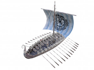 the long viking ship Modèle 3D