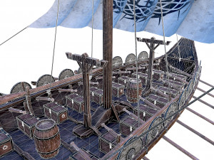 the long viking ship Modèle 3D