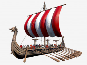 long viking ship 3D Model
