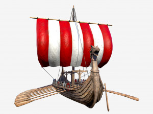 long viking ship 3D Model