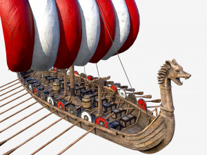 long viking ship 3D Model