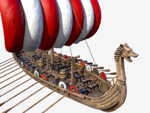 long viking ship 3D Model