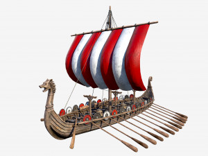 long viking ship 3D Model