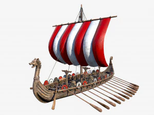 long viking ship 3D Model