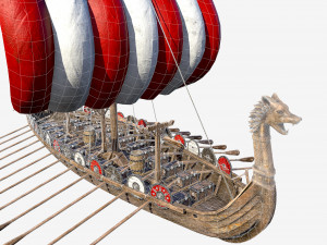 long viking ship 3D Model
