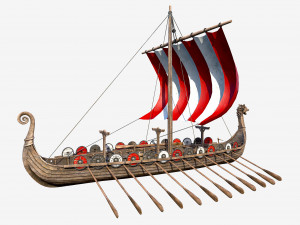 long viking ship 3D Model