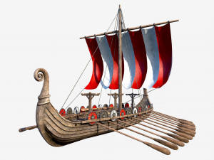 long viking ship 3D Model