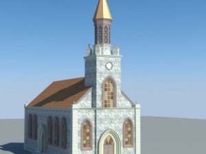 colonial church 3D Модель
