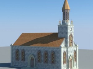 colonial church 3D 模型