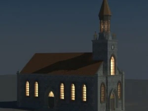 colonial church 3D Model