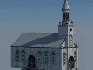 colonial church 3D Model