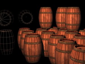 wooden barrel 3D Модель