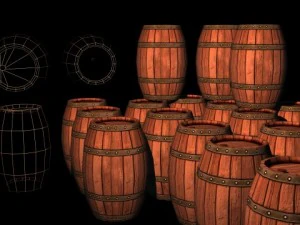 barril de madeira Modelo 3D