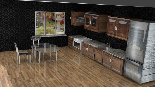kitchen 3D Model .c4d .max .obj .3ds .fbx .stl .blend 