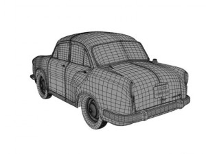 ambassador car 3D मॉडल