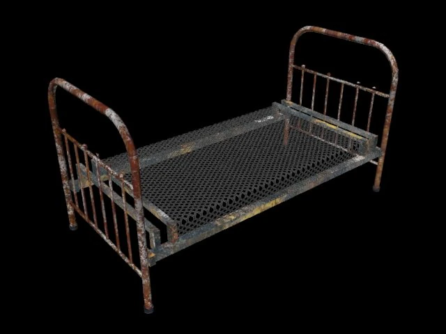 rusty bed 3D Model .c4d .max .obj .3ds .fbx .stl .blend 